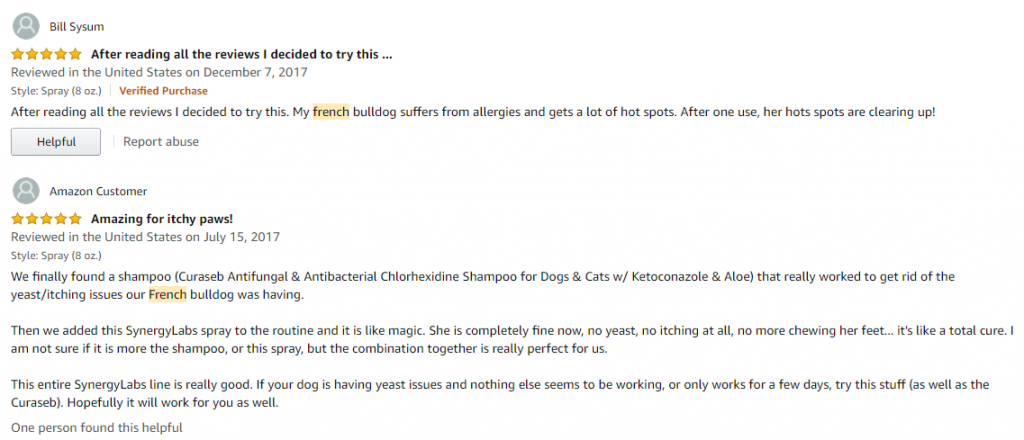 Clinical Care - French Bulldog Allergy Shampoo customer reviews